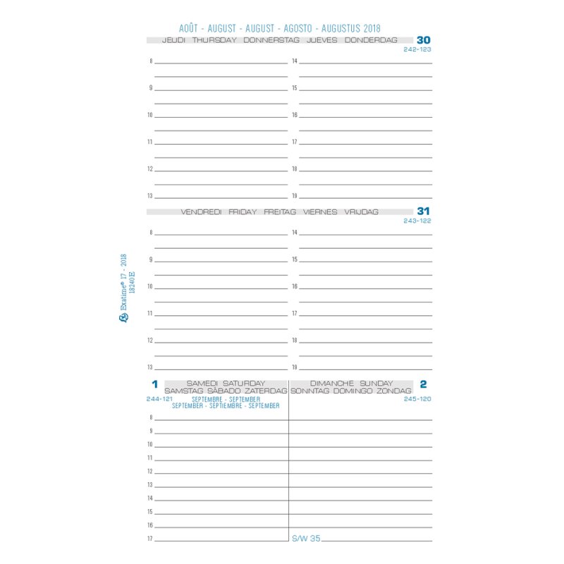 EXACOMPTA Recharge agenda Exatime 17, 2026