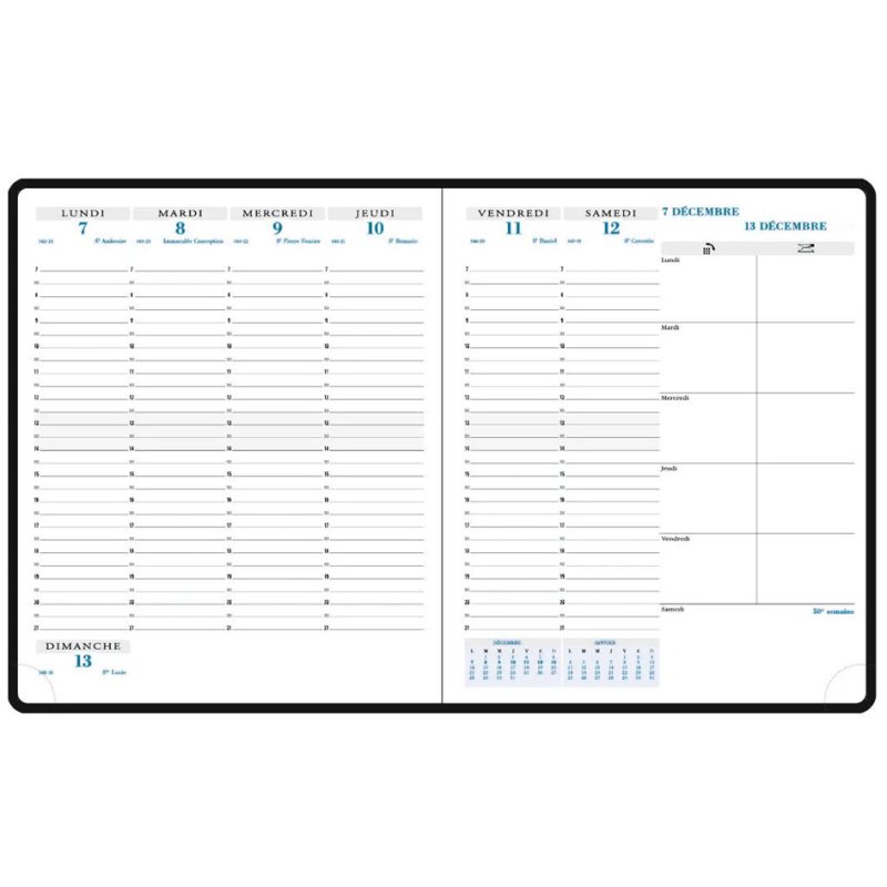 EXACOMPTA recharge agenda Horizon, 185 x 225 mm, 1 semaine par 2 pages, gris/bleu