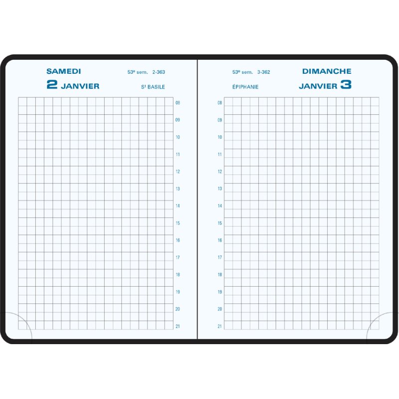 EXACOMPTA agenda de poche 2026 carreaux mise en page quotidienne élastique assortiment