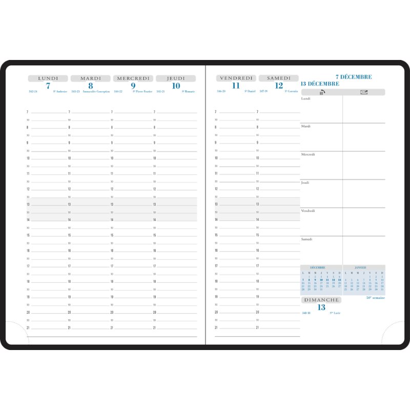 Exacompta Agenda de Bureau Horizons 20 Visuel, 150x210 mm, 3 pièces