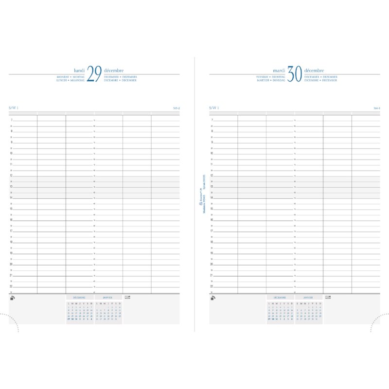 EXACOMPTA Agenda de Bureau Journal 29/1 2025, noir