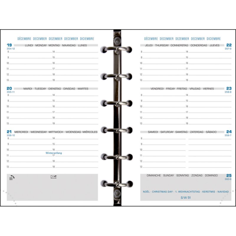 EXACOMPTA navulling voor agenda Exatime 14, geruit, 81×126 mm, 5 stuks