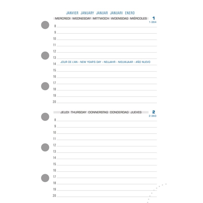 EXACOMPTA navulling voor agenda Exatime 14, geruit, 81×126 mm, 5 stuks