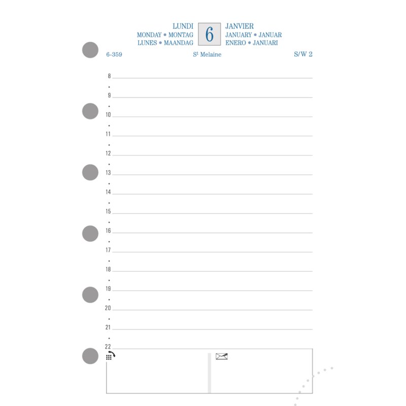 EXACOMPTA navulling voor agenda Exatime 14, geruit, 81×126 mm, 5 stuks