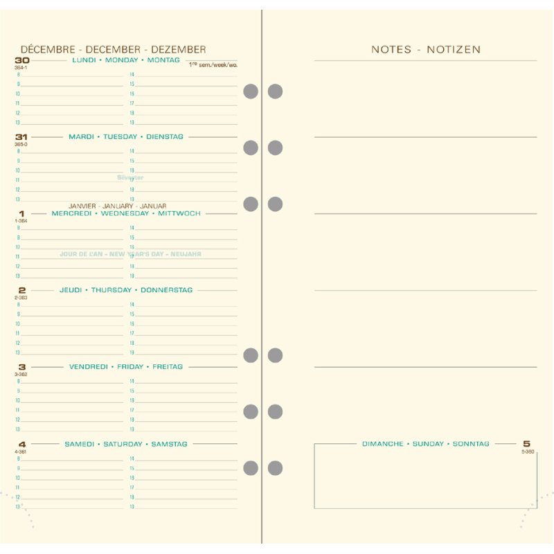 EXACOMPTA refill for Exatime 17 Pocket agenda 2026
