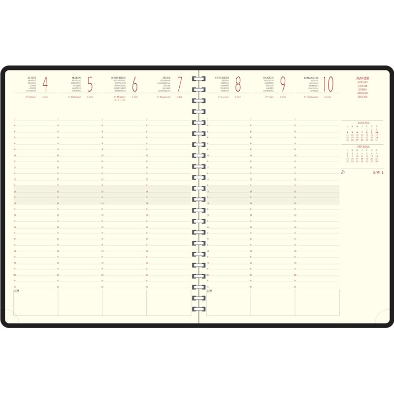 EXACOMPTA Eurotime 22S Desk Diary, weekly layout 210×270 mm