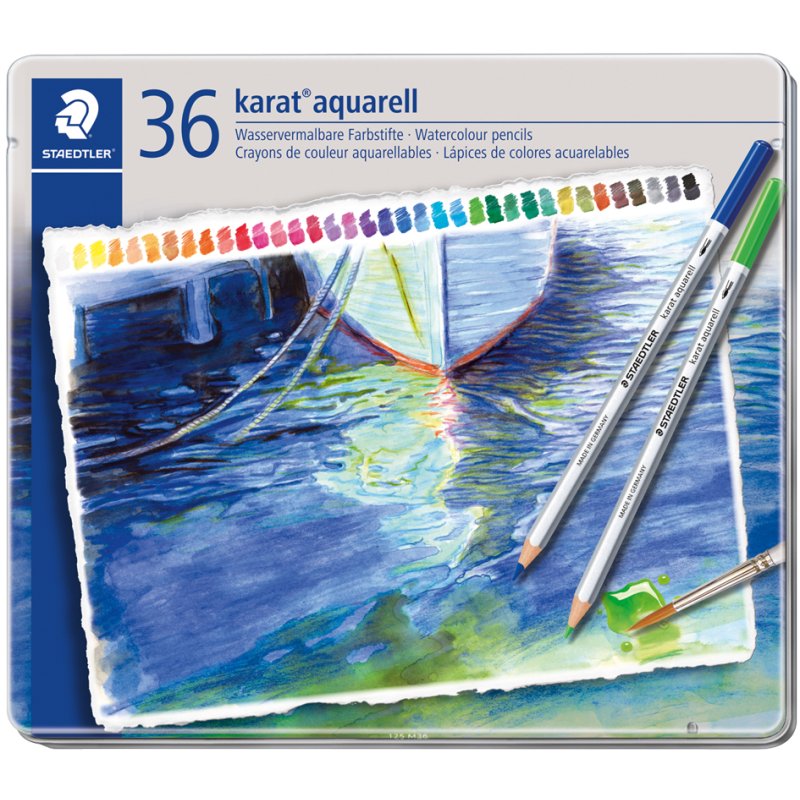 STAEDTLER pastels aquarelle karat, étui métallique, 48 pièces