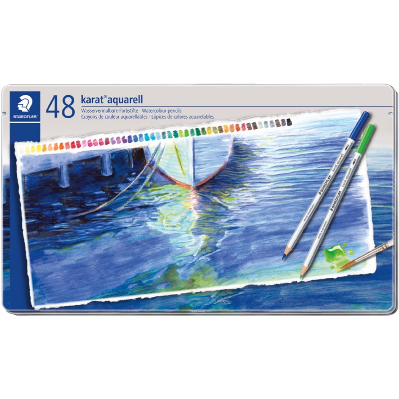 STAEDTLER pastels aquarelle karat, étui métallique, 48 pièces