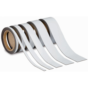 MAUL magneetband beschriftbaar, 10 mm × 10 m, wit, 1 mm dik