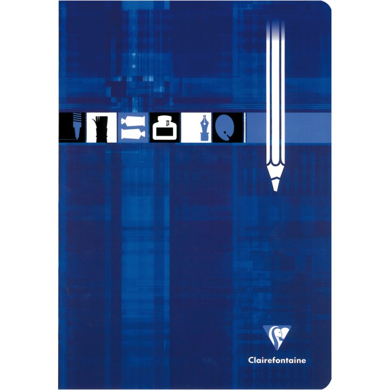 Clairefontaine carnet de croquis A4, bleu, 16 feuilles, 125 g/m²