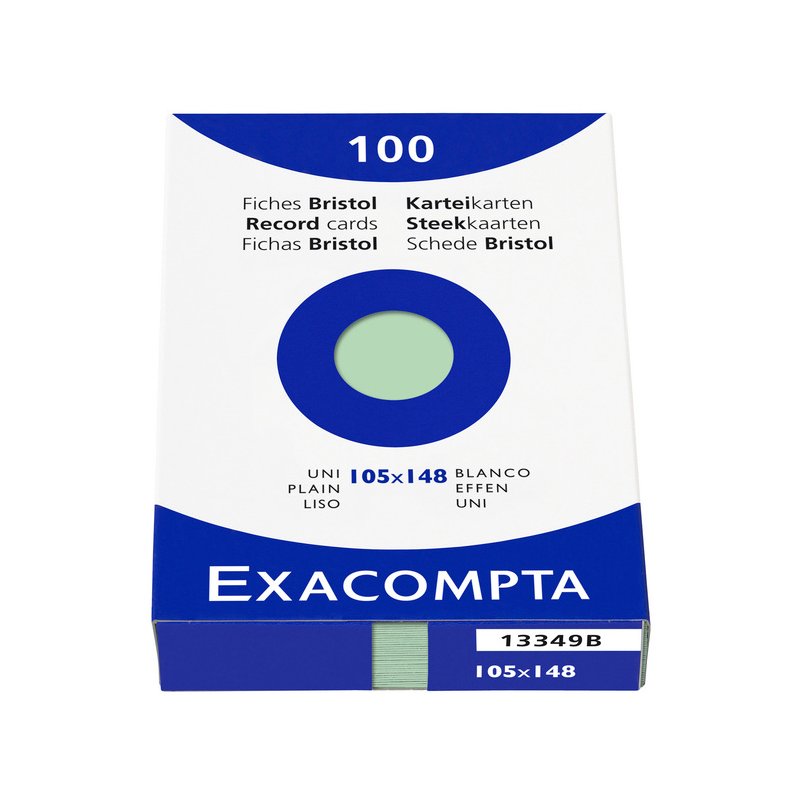EXACOMPTA systeemkaarten A6 blanco, azuurblauw, 100 stuks