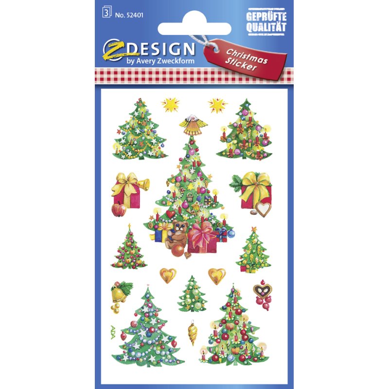 AVERY Zweckform meervoetzinsstickers Kerstbomen, papier, 3 vel