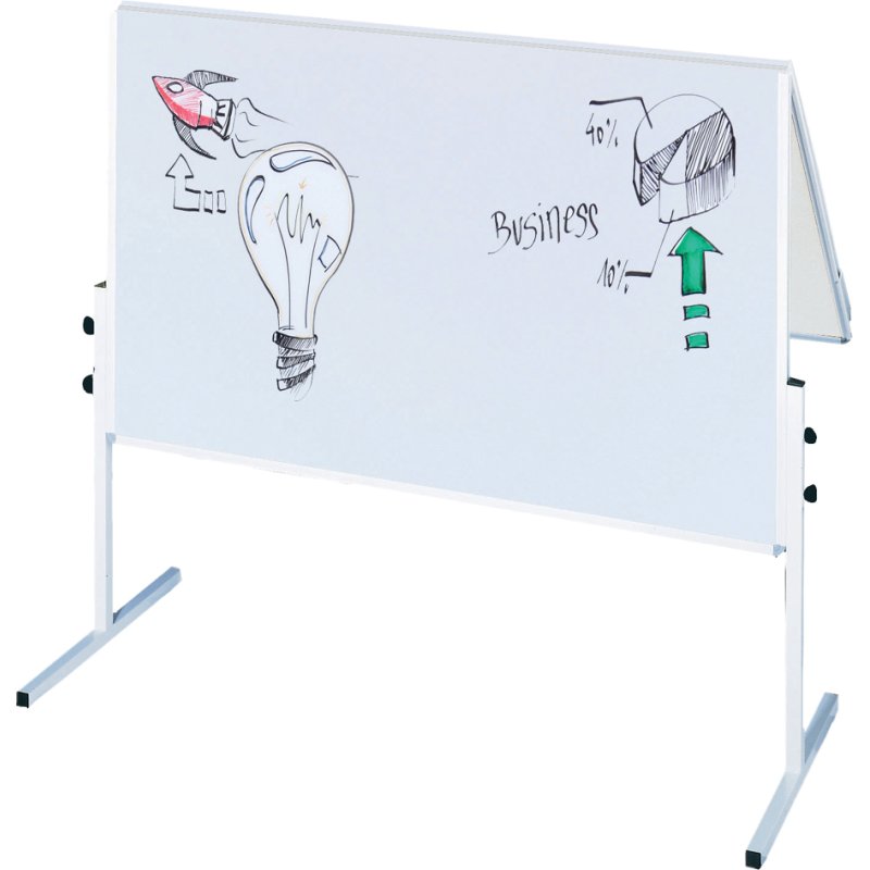 FRANKEN moderatietafel X-tra!Line, klapbaar, 1200×1500 mm, wit gelakt
