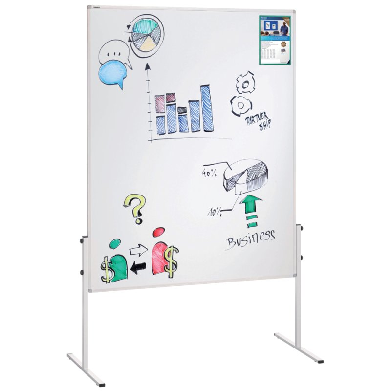FRANKEN moderatietafel X-tra!Line, wit, 120×150 cm, magnetisch