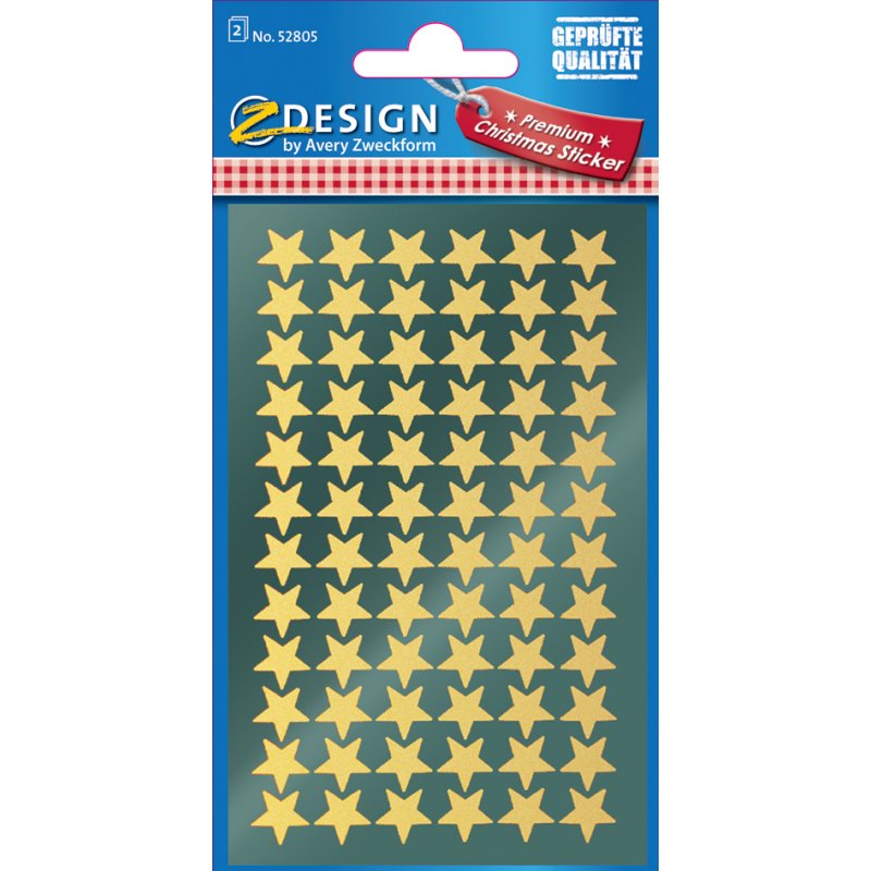 AVERY Zweckform kerststerren-stickers, goud, glanzfolie, 30 stuks