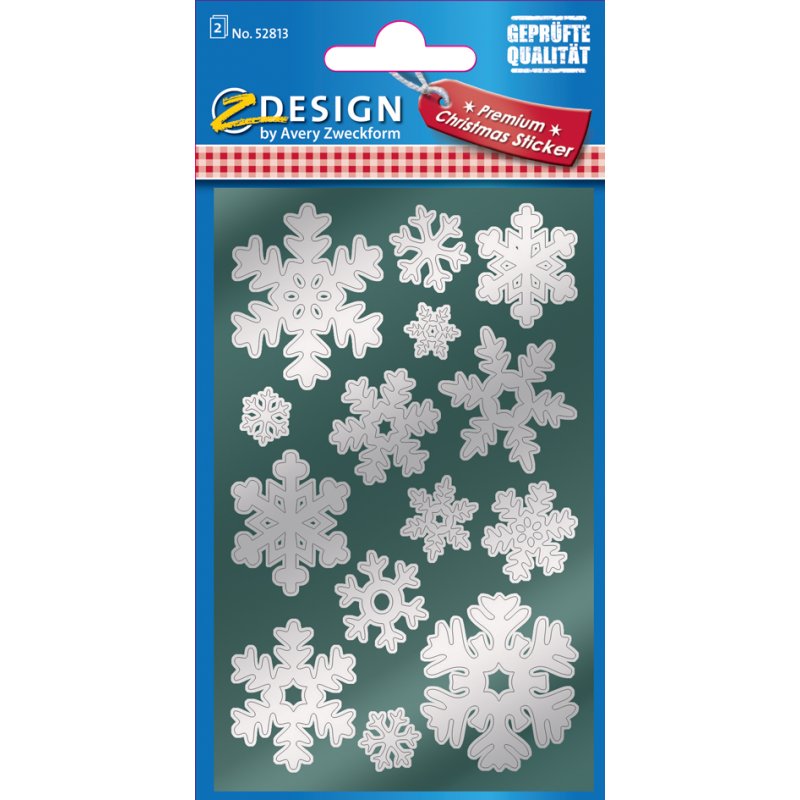 AVERY Zweckform kerststerren-stickers, zilver, glanzfolie, 2 vel à 48 stuks