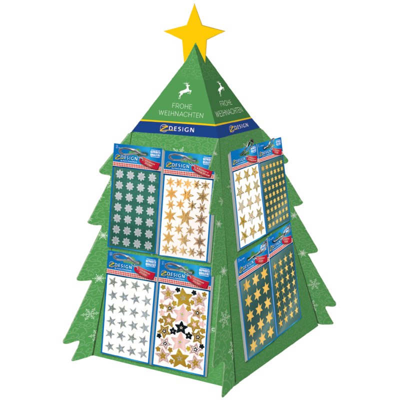 AVERY Zweckform kerstmis-stickers toonbankdisplay, draaibaar, 300×300×650 mm, 160 pakjes