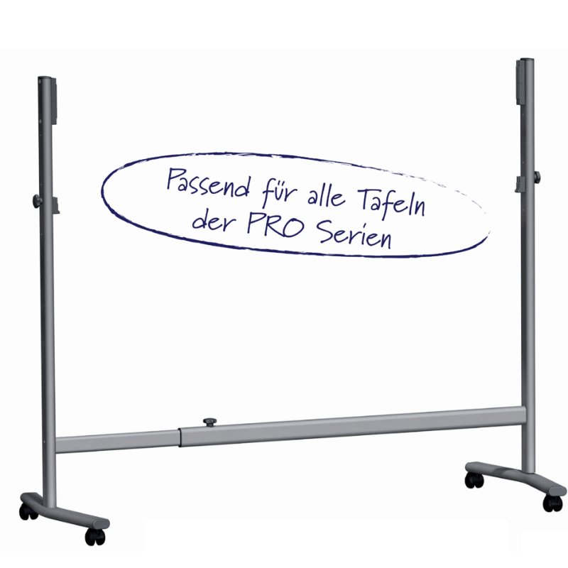 FRANKEN Proline chevalet pour tableaux, aluminium gris, 4 roulettes, jusqu'à 2000 mm