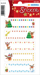 HERMA decoratiestickers winterlandschap, zelfklevend, beglitterd, 2 vel à 3 stickers