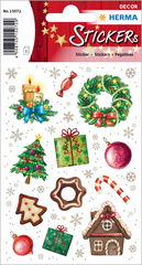 HERMA kerstdecoratie-stickers Winters Woudtafereel, zelfklevend, 3 vel à 10 stickers