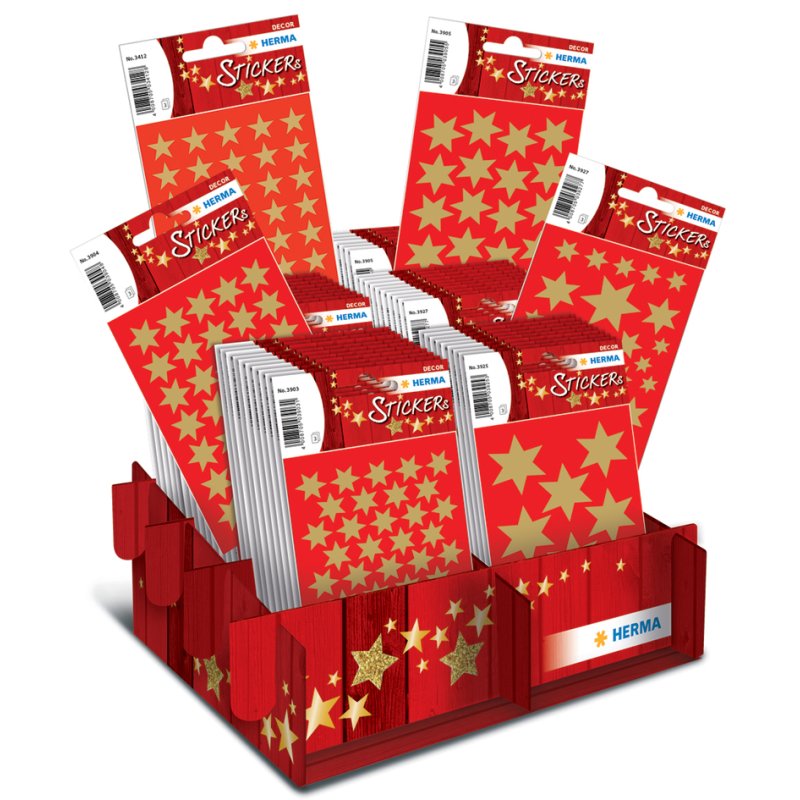 HERMA stickers de décoration de Noël DECOR étoiles dorées, 6 motifs, 60 paquets