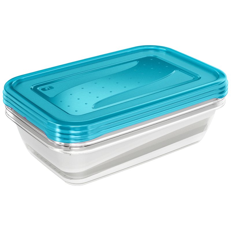 keeeper boîte de conservation vershoudzone, 0,5 litre, fresh-blue transparent, 5 pièces