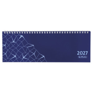 herlitz Bureaukalender Compact 2027, blauw, 298 x 110 mm, spiraalbinding