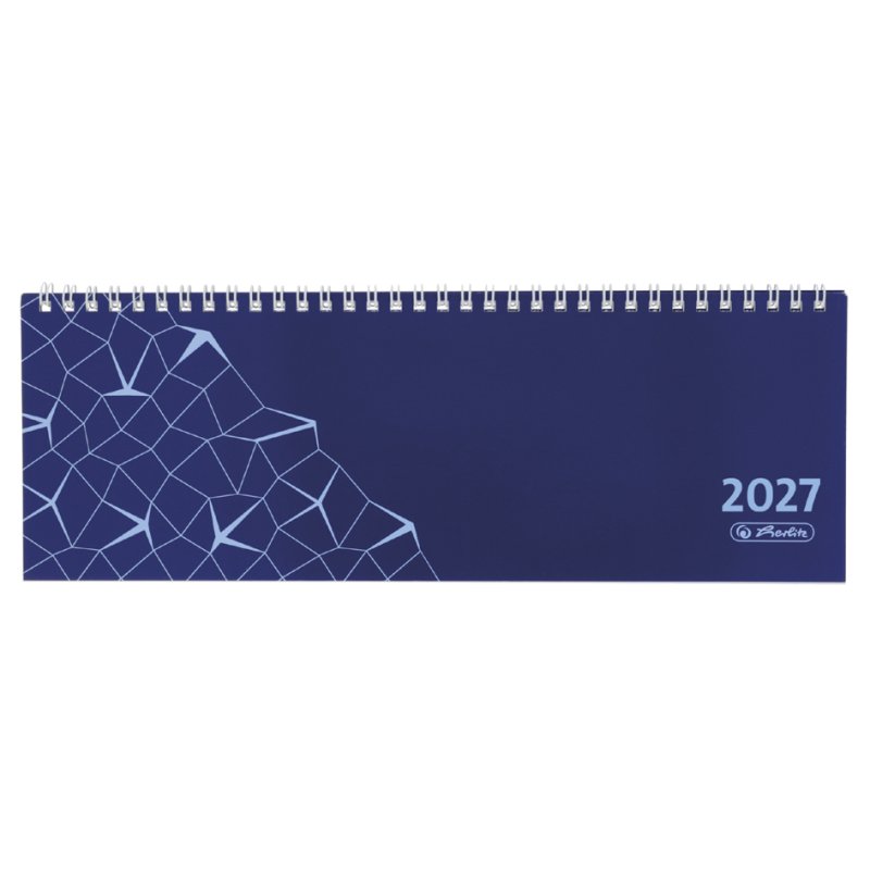 Herlitz Bureaukalender Compact 2027, blauw, 298 x 110 mm, spiraalbinding