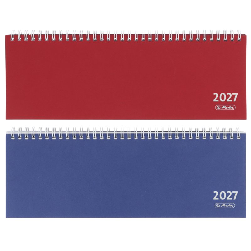 herlitz bureaukalender Colour 2027, 307 x 105 mm, spiraalbinding, kleuren gesorteerd