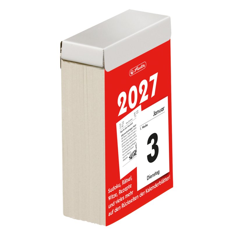 herlitz dagkalender, 55 x 80 mm, zwart-rood