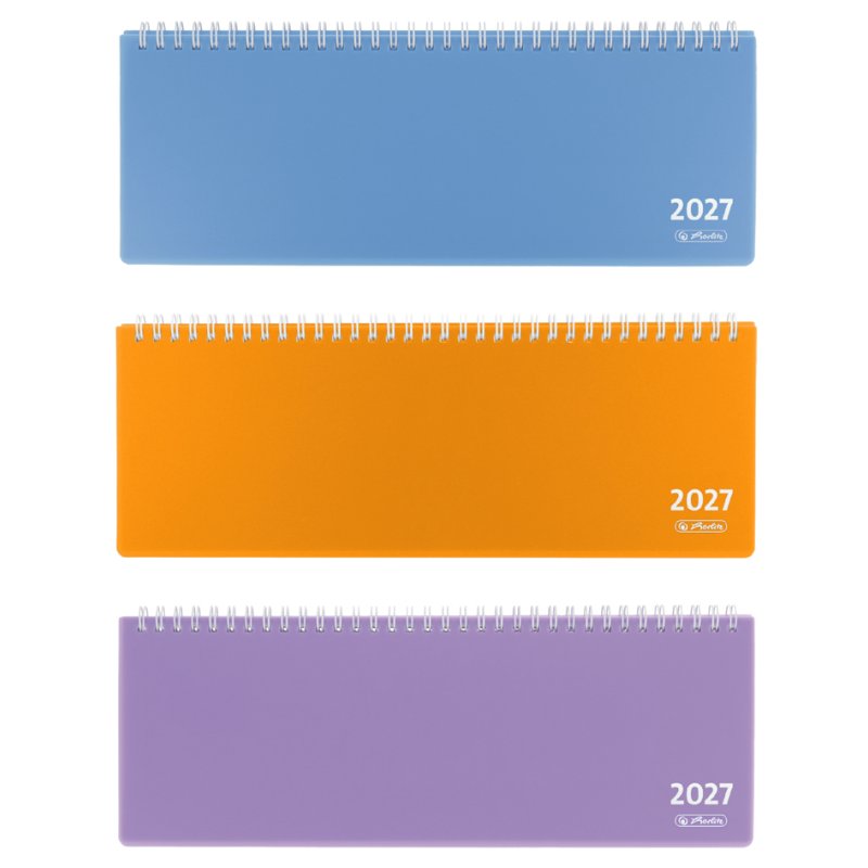 herlitz Bureaukalender Colori 2027, spiraalbinding, 128 vel, kleuren gesorteerd