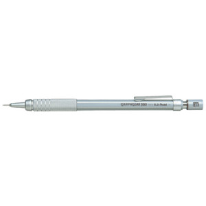Pentel vulpotlood GRAPHGEAR 500, 0,3 mm, zilver/bruin