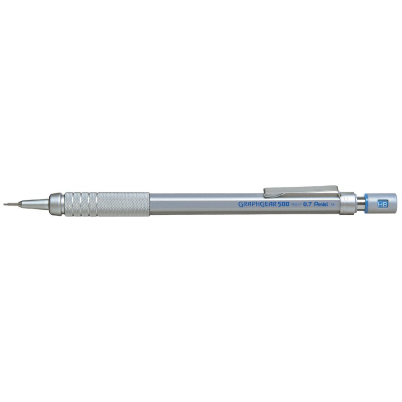 Pentel drukpotlood GRAPHGEAR 500, 0,5 mm, zilver/zwart
