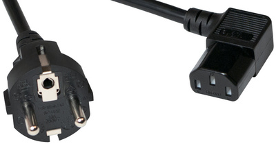 LogiLink stroomkabel, geaarde stekker, 3,0 m, haaks, zwart