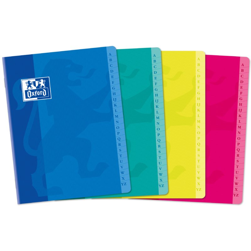 Oxford cahier avec index, format A5, lignes françaises, 48 feuilles