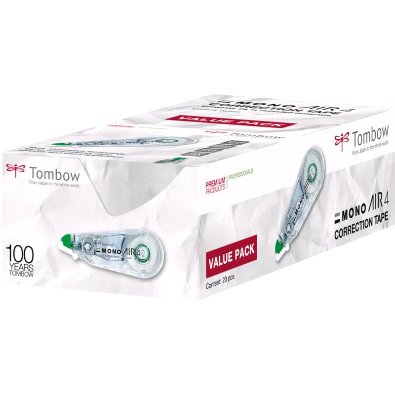 TOMBOW correctieroller MONO air 4, wegwerp, 4,2 mm × 10 m, 20 stuks
