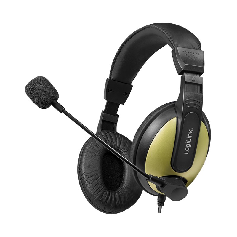LogiLink headset High Quality, black/gold, 3.5 mm connection