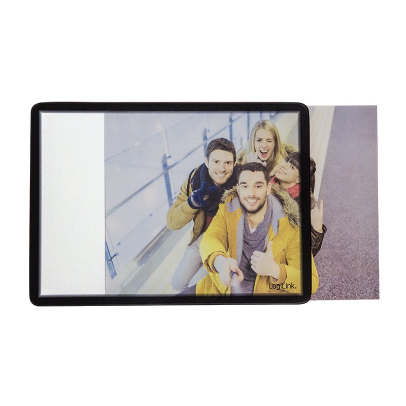 LogiLink tapis de souris avec porte-photo, transparent, bord noir, 230×195 mm