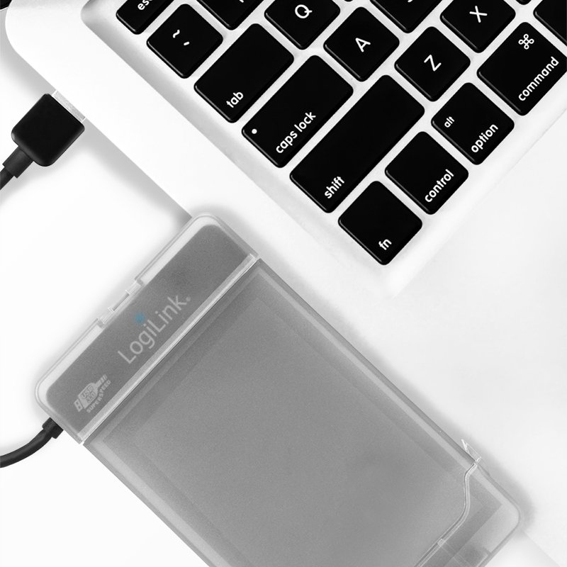 LogiLink Adaptateur USB 3.0 SATA avec étui de protection, noir, 5 Gbit/s
