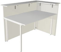 kerkmann hoekbalie Atlantis, eenzijdig open, wit/glas, 147×92×108 cm