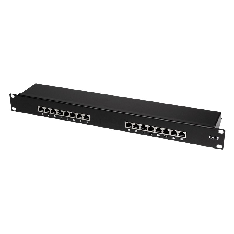 LogiLink Professional panneau de brassage 19 pouces Cat.6, 16 ports, gris clair