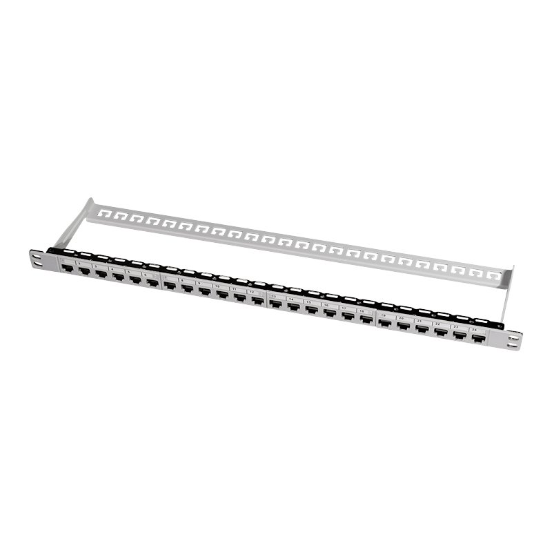 LogiLink Professional modulair patchpaneel, lichtgrijs, 0,5 HE, geschirmd