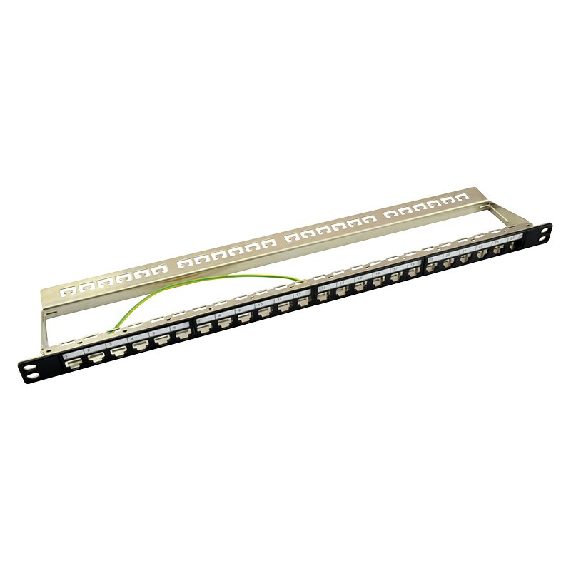 LogiLink Professional panneau de brassage modulaire Cat.6A, 24 ports, gris clair, 0,5 HE