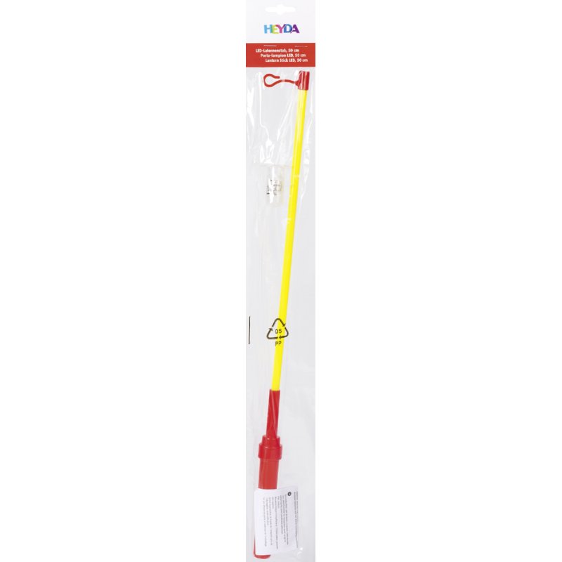 HEYDA elektrische lantaarnstok, rood/geel, 500 mm, LED