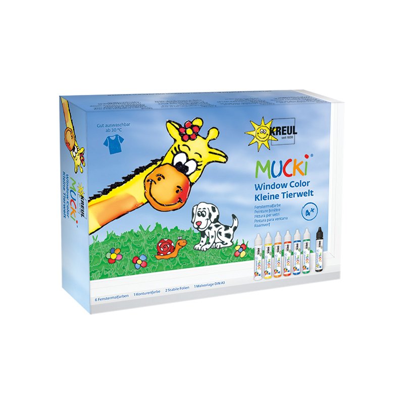 KREUL stylos de peinture décoration fenêtre MUCKI, set de 7, 29 ml chacun, à partir de 4 ans