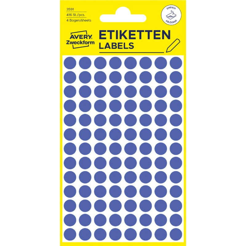 AVERY Zweckform points de marquage, amovible, rouge, 8 mm