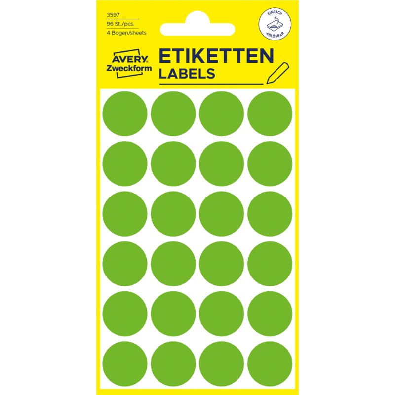 AVERY Zweckform points de marquage, amovible, rouge, 8 mm