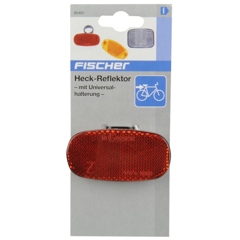 FISCHER fietsreflector, rood, 80×185×30 mm
