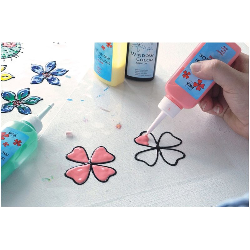 KREUL peinture pour vitres, transparent, base aqueuse, 80 ml