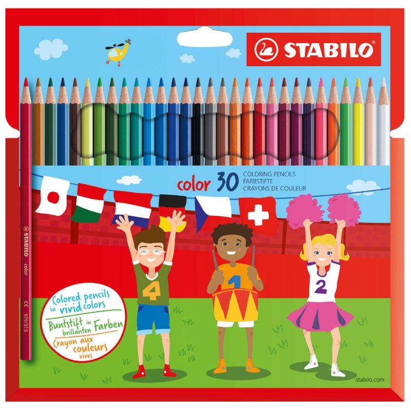 STABILO crayons de couleur color, hexagonaux, 30 pièces